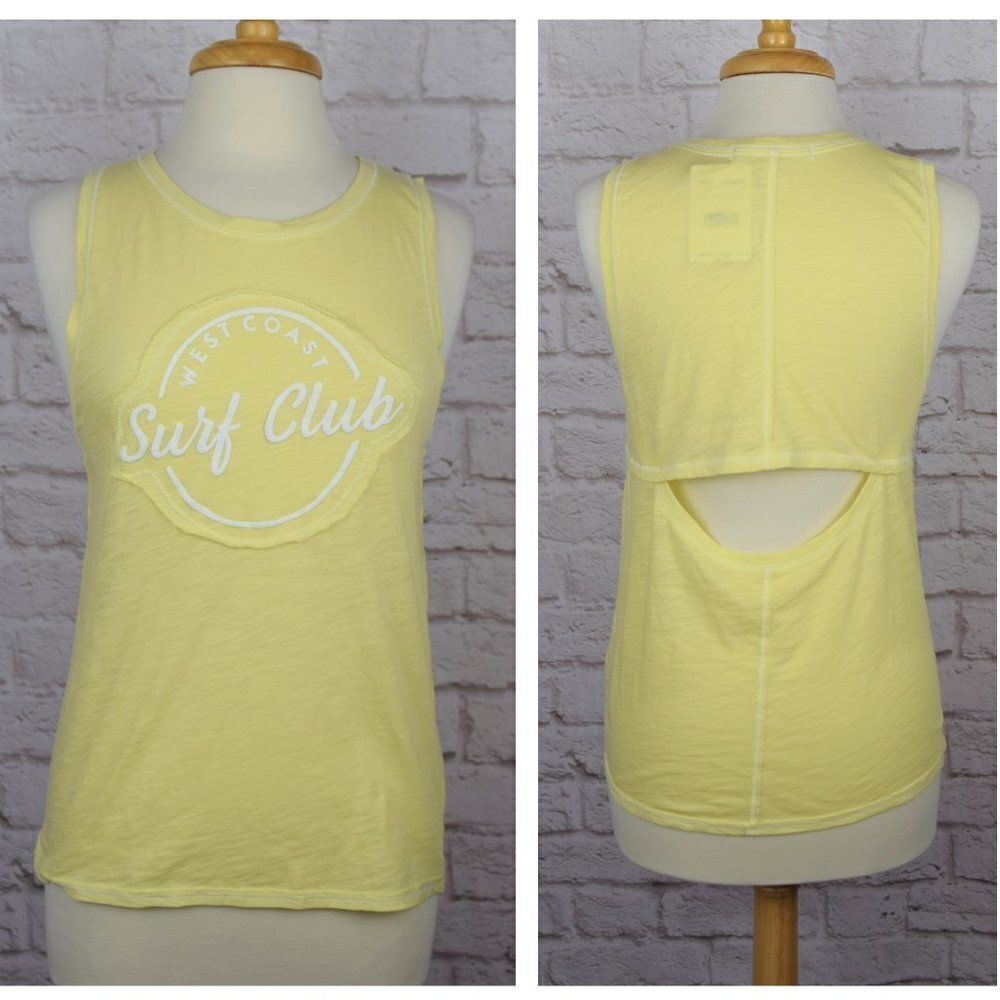 NWT Free People Martine Tank Top Electric Lemon Yellow Sleeveless Women's Small - Picture 4 of 10